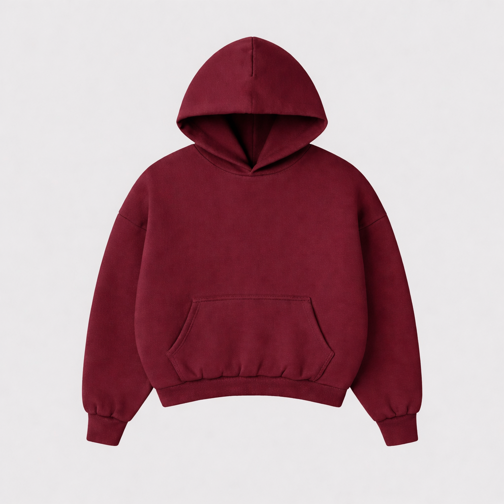 PERFECT Hoodie "BOXY FIT" BORDEAUX - 350gr