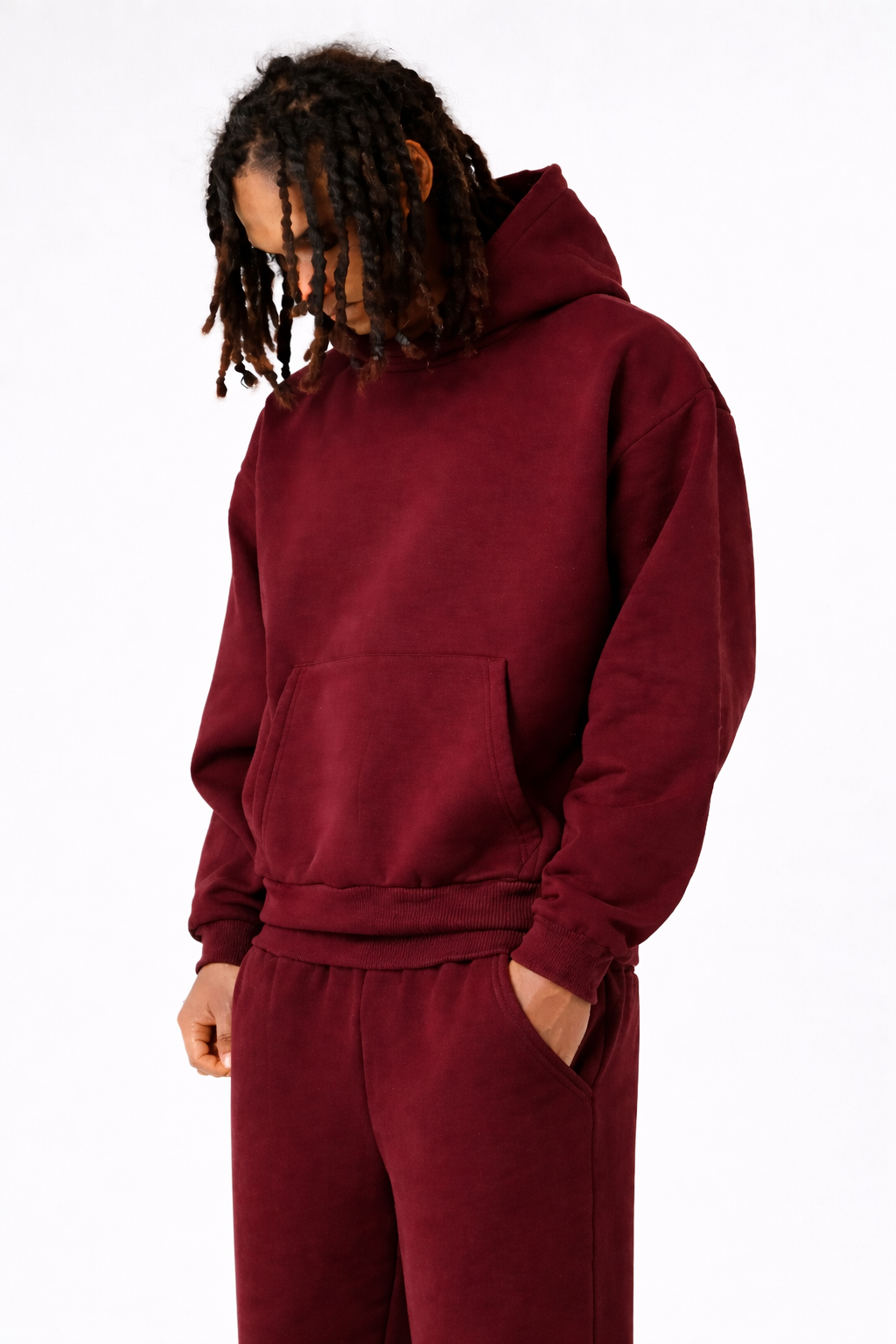 PERFECT Hoodie "BOXY FIT" BORDEAUX - 350gr