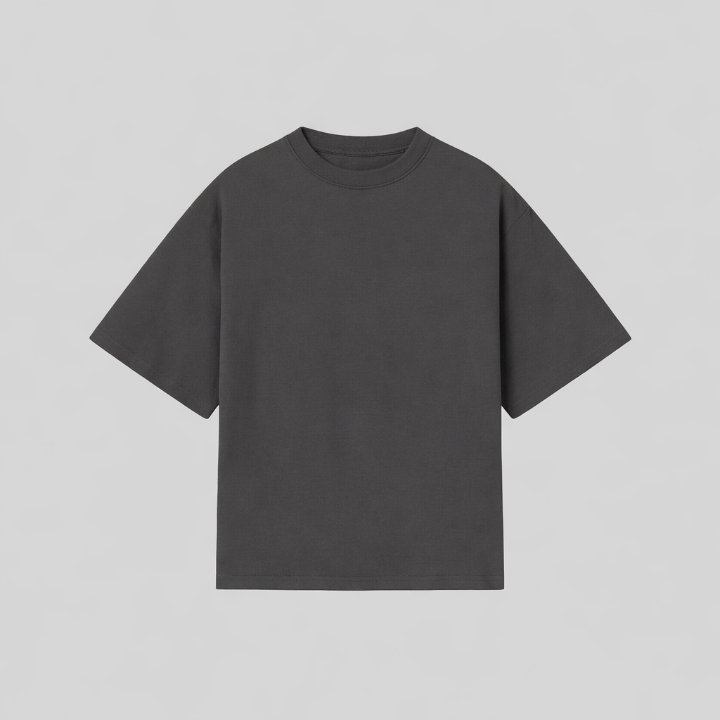 T-shirt "BOXY FIT" GREY PIOMBO - 230gr