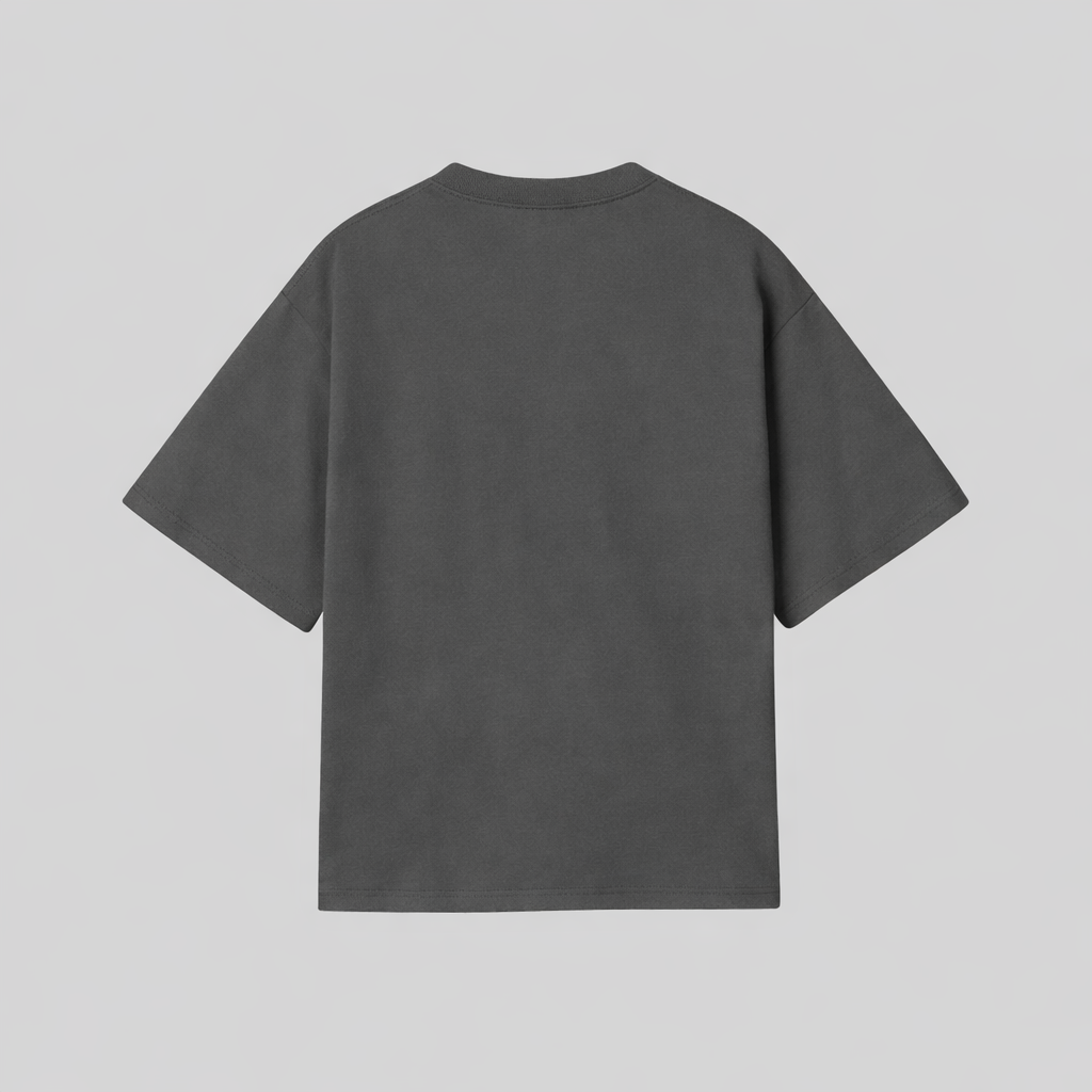 T-shirt "BOXY FIT" GREY PIOMBO - 230gr