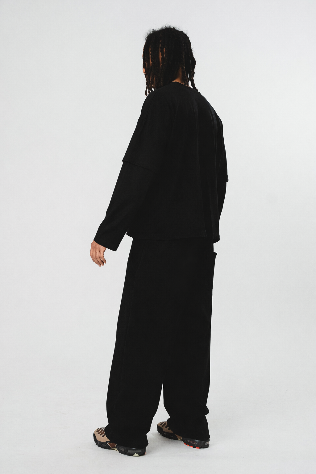 Double Tee "BOXY FIT" TOTAL BLACK- 230gr