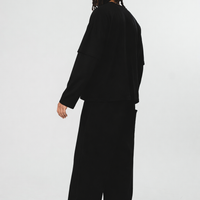 Double Tee "BOXY FIT" TOTAL BLACK- 230gr